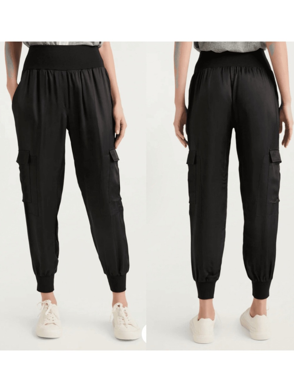 Cinq a Sept Giles Cargo Joggers in Cupro Black XS
